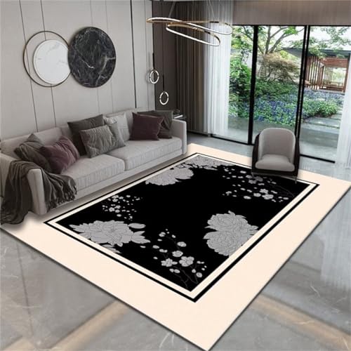 Tapis oriental décoration florale aux finitions raffinées