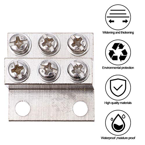 UKCOCO 4Pcs Barra de Aterramento de Terminal de Cobre ElÃ©trico de 6 Furos para Gabinete de Distribu