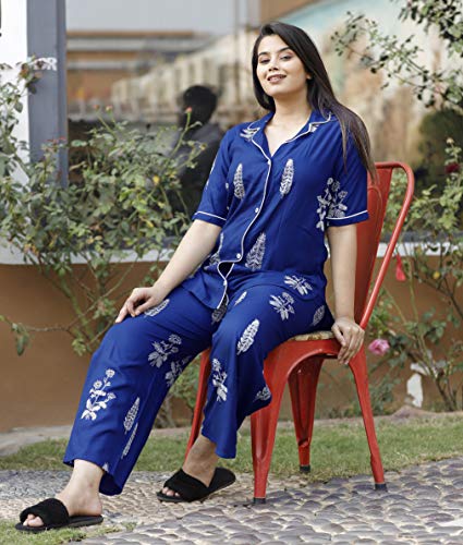 Image of ARYAN Women's & Girl's Rayon All Over Print Night Suit Set Pack of 1