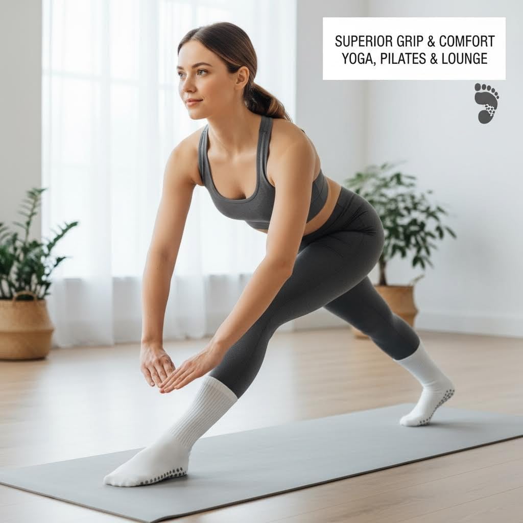 Premium Pilates Socks For Women Non Slip Grip Yoga Athletic Socks For Dance Workout And Home Use Comfortable