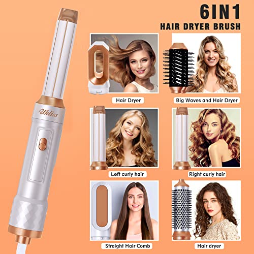 6 In 1 Hot Air Brush, Hair Dryer Brush, 2023 New Blow Dryer Brush Detachable Hair Styling Tools Set, Ionic Hair Dryer With Hot Air Brush, Curling Brush, Hairdryer, Hair Straightener, Hair Curlers #TOP2