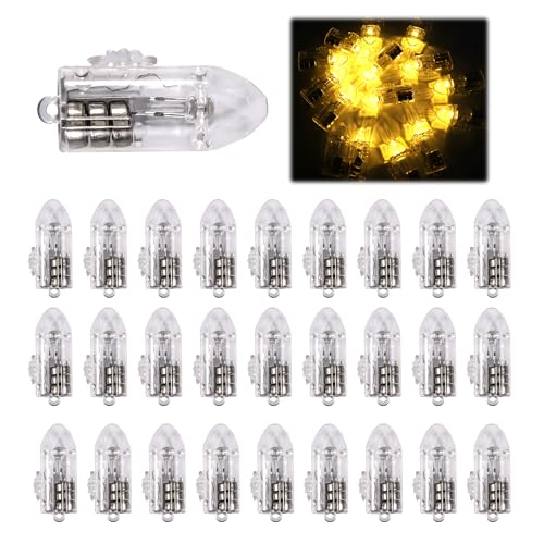 Tulov 30 unidades de mini luces LED para globos, luces LED de color blanco cálido, farol de papel LED con batería, mini luces LED, para fiesta de cumpleaños, boda, Halloween, decoración navideña