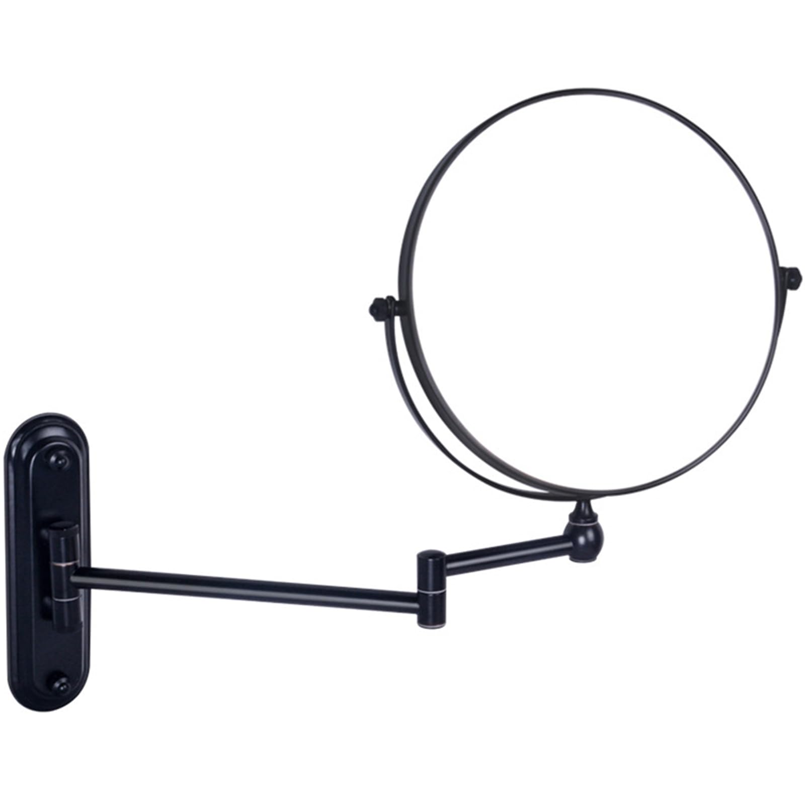 SXFSDOU 6" Wall Mounted Makeup Mirror with Magnification, Double Sided Magnifying Mirror, 360 Swivel Adjustable Vanity for Bathroom,Black,10X