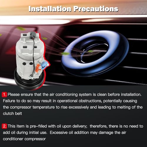 Image of cciyu Air Conditioning Compressor with Clutch for Honda Accord 3.0L