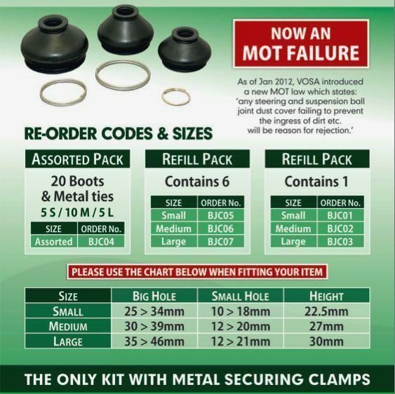 Ball Joint Dust Covers - Small (Pack Of 10) - Neoprene Car Boot Cover Compatible with Wide Range Of Vehicles