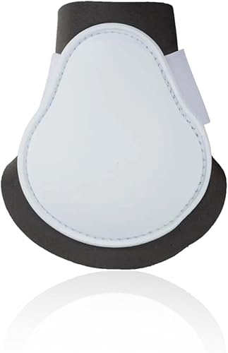 HORZE Chicago Fetlock Rear Boots | Lightweight, Adjustable, Jumping Horse Boots (Pair) - White/Grey - Pony