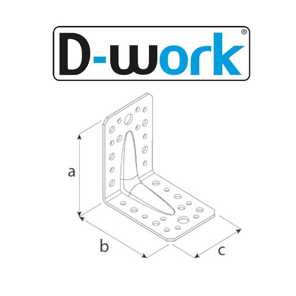 68 escuadras individuales 60 x 60 x 60 x 2,5 mm – Zinc blanco – D-Work