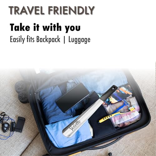 Image of Velette Metal Shoe Horn Long Handle For Seniors, 15 inch Long. Extra Long Shoe Horn for Kids, Or Great Shoe Horns for Boots