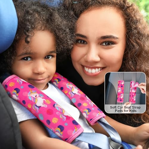 Image of Seat Belt Covers for Kids, 2 Pack Double-Sided Use Shoulder Pads for Kids
