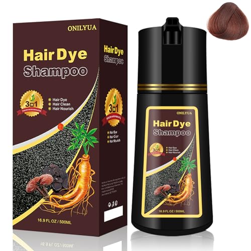 iemokoda Cherry Brown Hair Dye Shampoo 3-in-1, Natural Hair Color for Women & Gray Hair, Instant Hair Dye & Hair Care in 15 Minutes, Bubble Plant Hair Colors for All Hair Types, Shampoo Para Canas