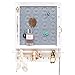 Ilyapa Hanging Jewelry Organizer Wall Mounted, Jewelry Holder Wall with Shelf, Earring Holder with Rod and Hooks, Rustic Organizer