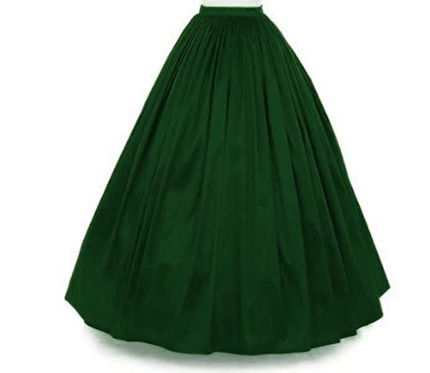 JANAK Full Length Long Flared Silk Skirt 390 Series, Dark green, Free Size