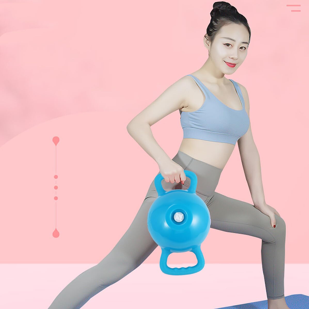 Regulowany Kettlebell Do z Podwójnymi Uchwytami Sprzęt Fitness z PVC z Płaskim Dnem Fioletowy Do Pilates Gimnastyki i Treningu Siłowego dla Kobiet i Mężczyzn