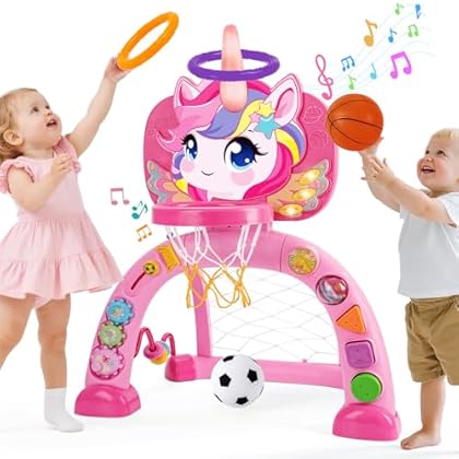 Toddler Basketball & Soccer Activity Set – Unicorn Sports Play Set