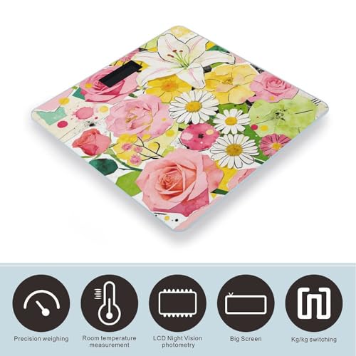 Báscula digital de baño de vidrio templado con pantalla LED miniatura 3