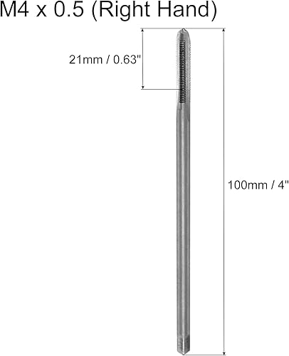 Miniatura 9 de uxcell Grifo métrico para máquina M5 Rosca 0.8 Paso H2 Precisión de alta velocidad Tornillo de acero Tornillo de rosca extra largo Herramienta de