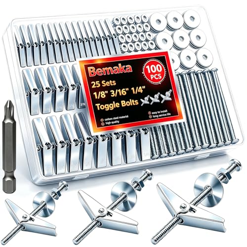 Toggle Bolts Heavy Duty Drywall Anchors and Screws Kit
