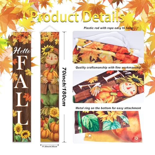 Festive Fall Scarecrow Porch Banner Sign