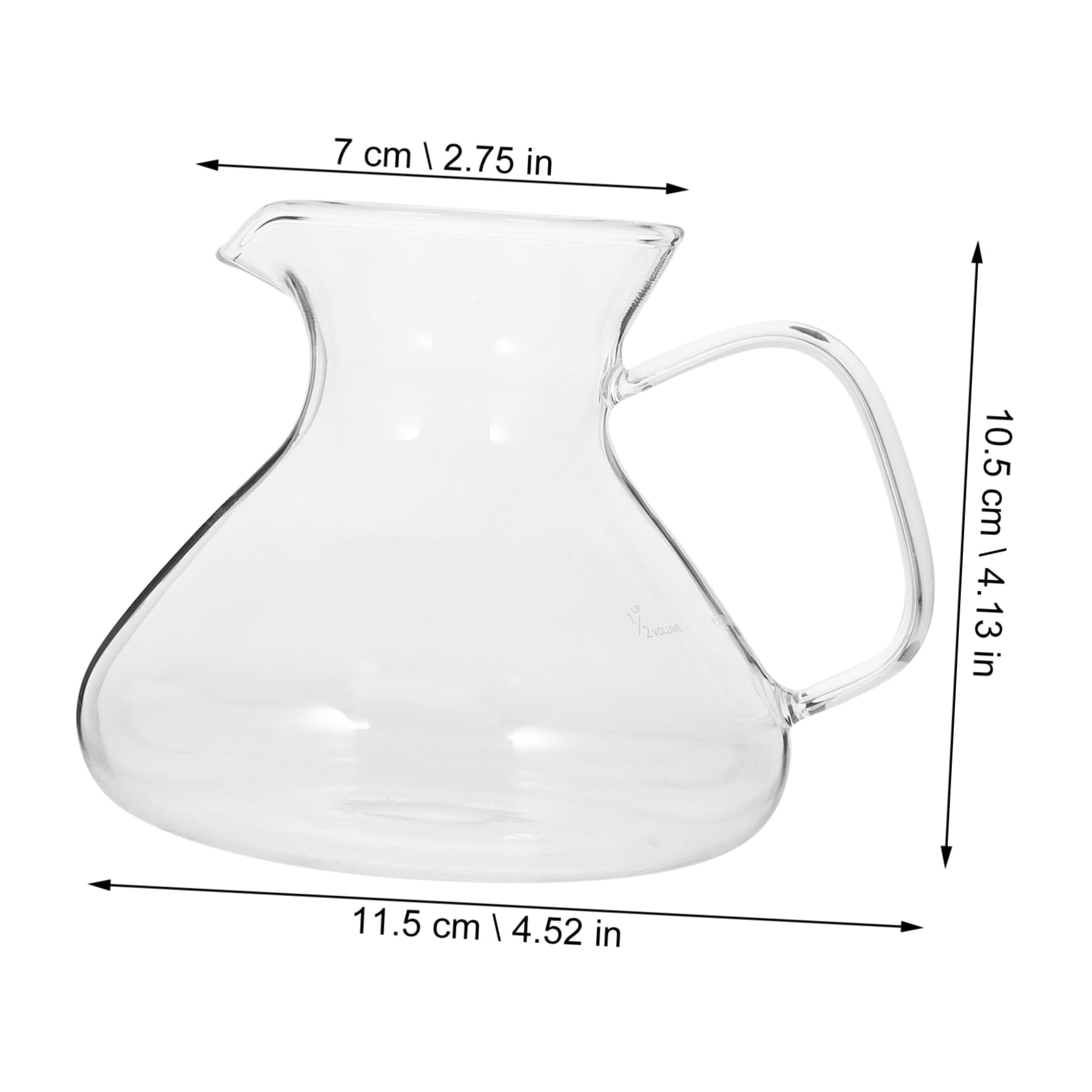 OFFSCH Clear Glass Coffee Kettle Heat Resistant Coffee Carafe with Spout for Milk Juice Scald Design Stylish Coffee Dispenser for Home present Use