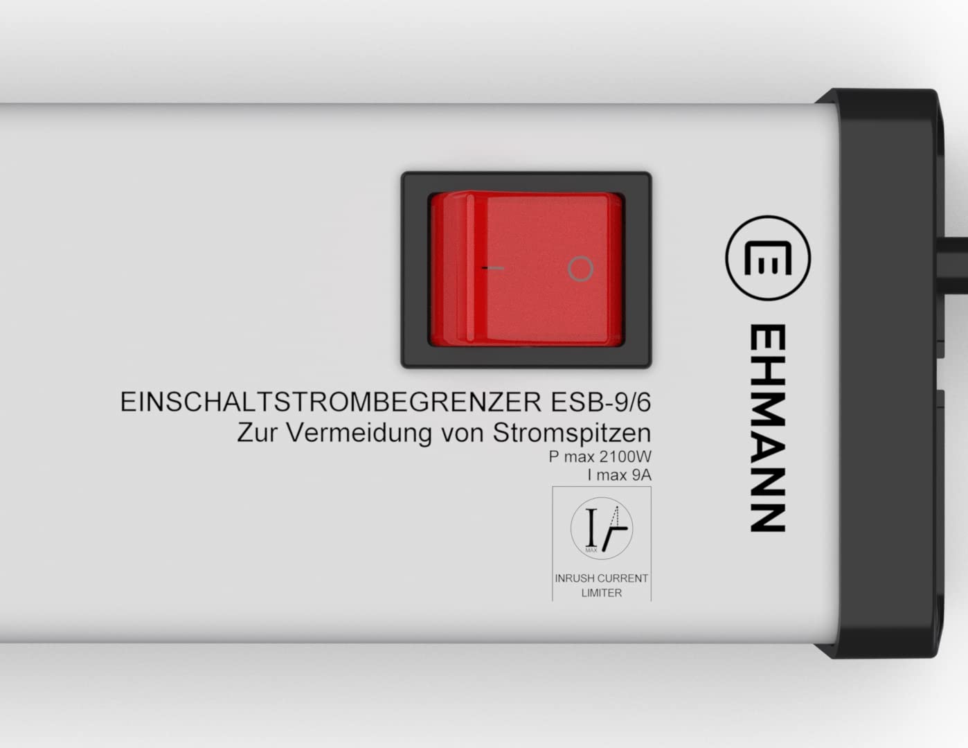 EHMANN Ciabatta elettrica a 6 prese, per evitare picchi di corrente, 0268 x 0062301 con limitatore di corrente, 1,5 m di cavo