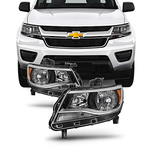 AKKON - For 2015-2021 Chevy Colorado Halogen Models Left+Right Side Headlights Headlamp Pair