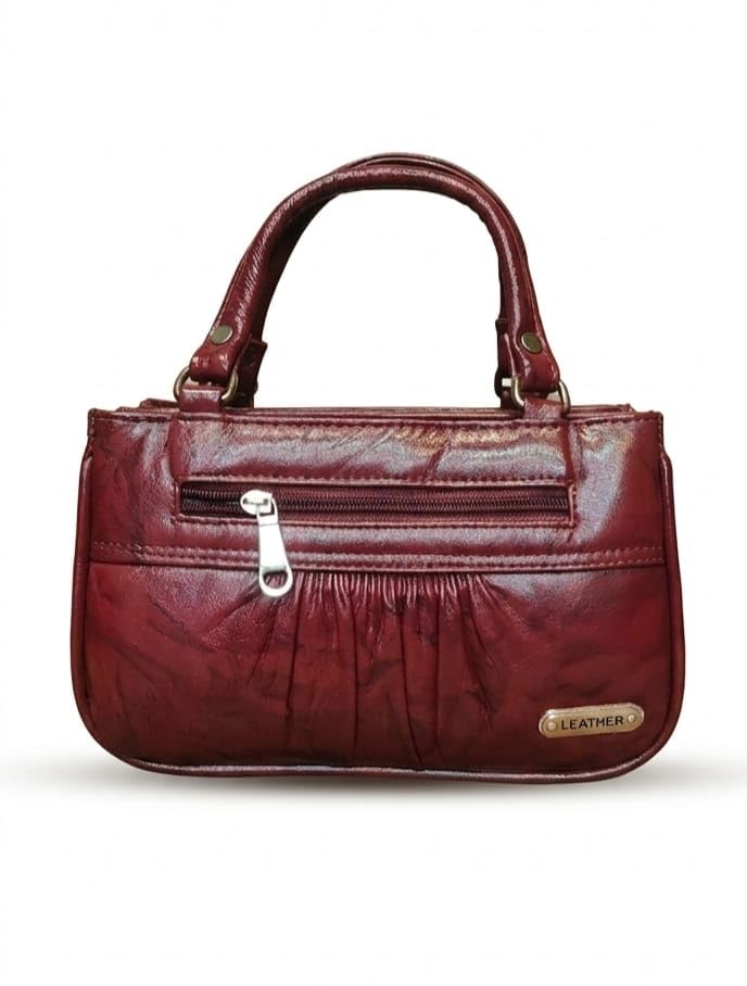 leather genuine leather shoulder purse with sling belt, maroon, handbag for women