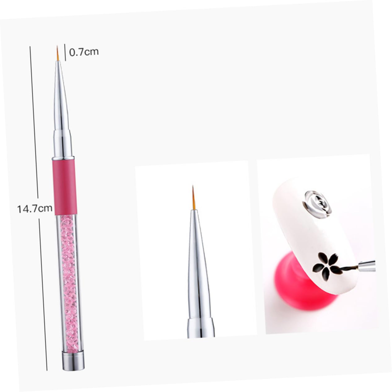 Healvian 10piezas Pinceles Para Decoración De Uñas Mango De Herramientas De Arte De Uñas Para Uso Profesional y Doméstico Incluye Pincel y Detalles Para Principiantes y Amantes Del Nail
