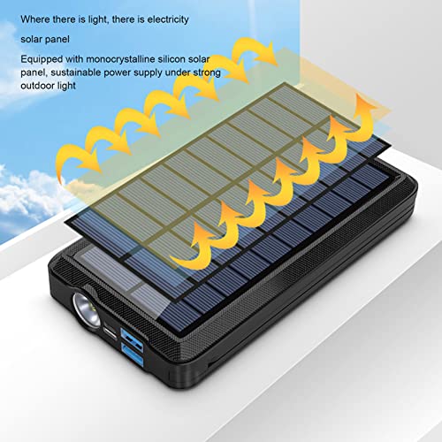 LED-zonne-energiebank, 30000mAh zonnelader Powerbank, draagbare oplader met hoge capaciteit Snel opladen extern batterijpakket voor buiten, compatibel voor alle mobiele telefoons, IOS, Android - Afbeelding 6