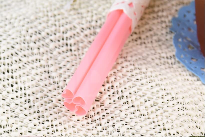 100 pitillos de plástico en forma de corazón desechables miniatura 5