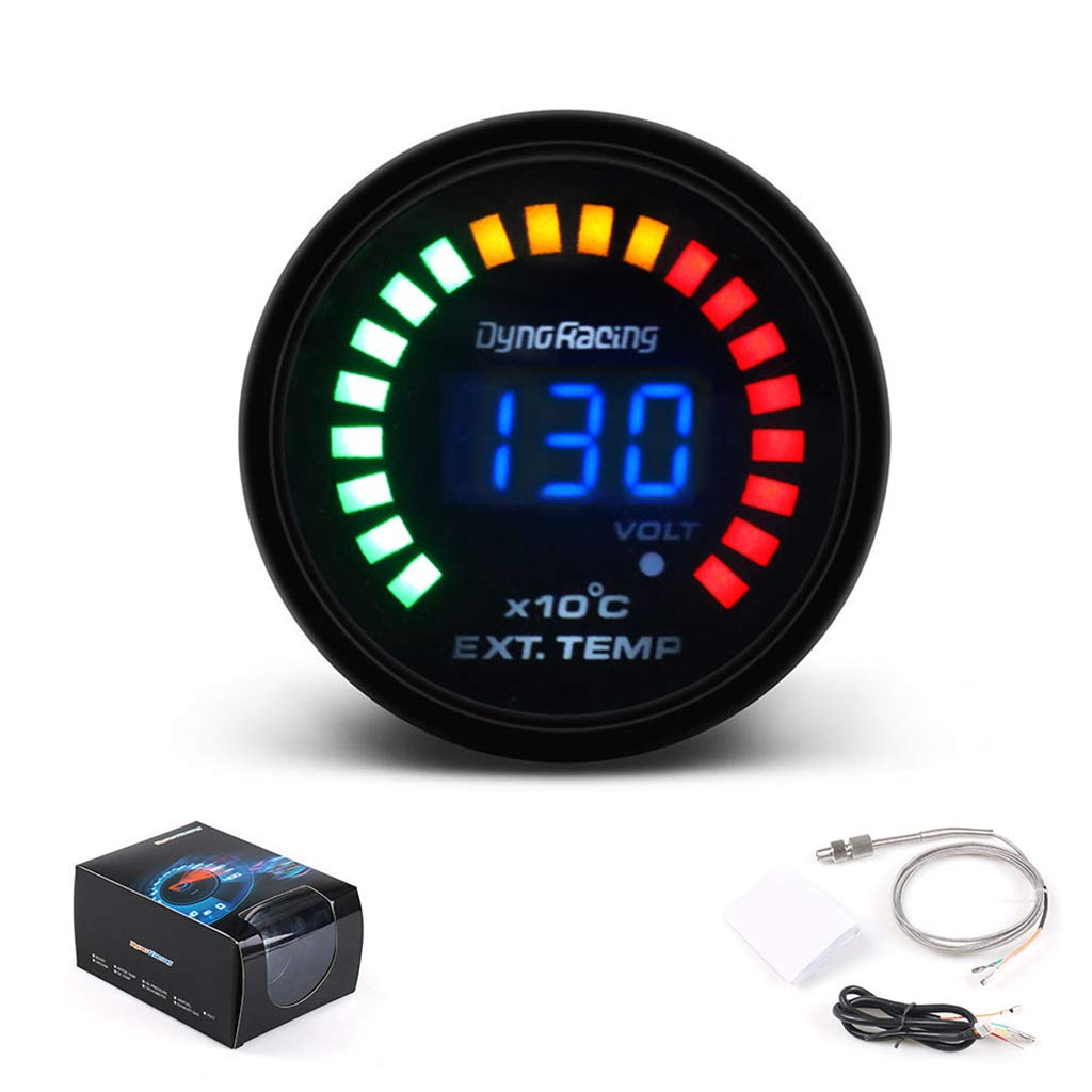 Medidor de temperatura de gas de escape con pantalla LED digital, 52 mm