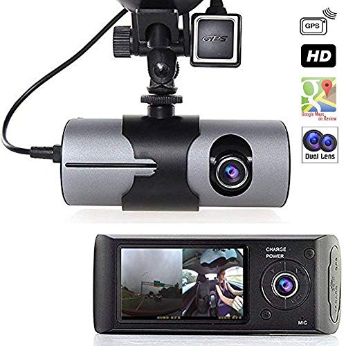 Grewtech 2.7" TFT LCD HD Dash-Cam DualCam Car DVR w/GPS Tracker + Google