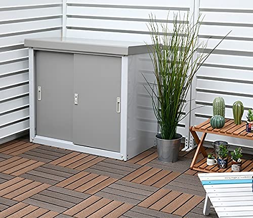 Amazon | 物置 屋外 おしゃれ 大型 (幅90奥行45高さ84) スチール収納庫