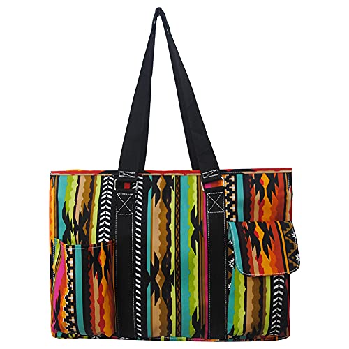 NGIL Utility Water Resistant Tote Bag, Top Zipper Closure, Perfect Gifts for Working Women, Nurses, Gym bag (Desert Serape-black)3