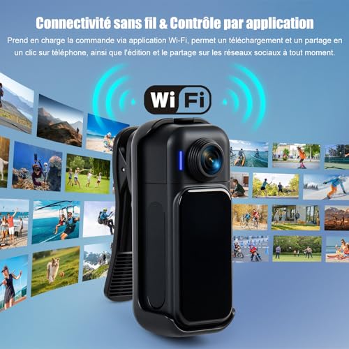 Hiwoor 360° Action Cam mit Touchscreen, 8-Stunden-Akku, wasserdicht 30M, 120° Weitwinkel, POV Kamera, unterwasserkamera & 10+ Zubehör für Radfahren, Reisen, Haustiere und Sport 64GB TF-Karte