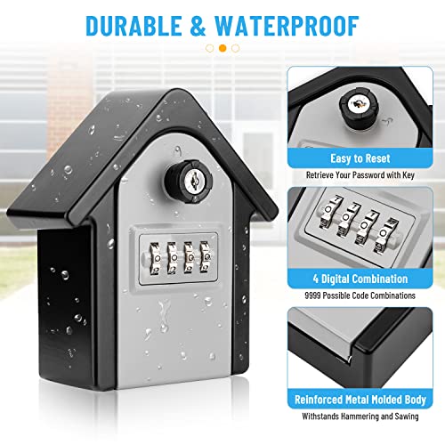 TEUEN Cassetta Sicurezza Chiavi Esterno, Password