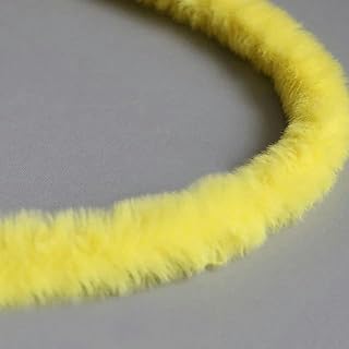 Palito de pelo de conejo para torcer, suave, de imitación de pelo de conejo, tira de hilo grueso y esponjoso, tela de fieltro, manualidades de bricolaje, accesorios de costura, color amarillo pollo