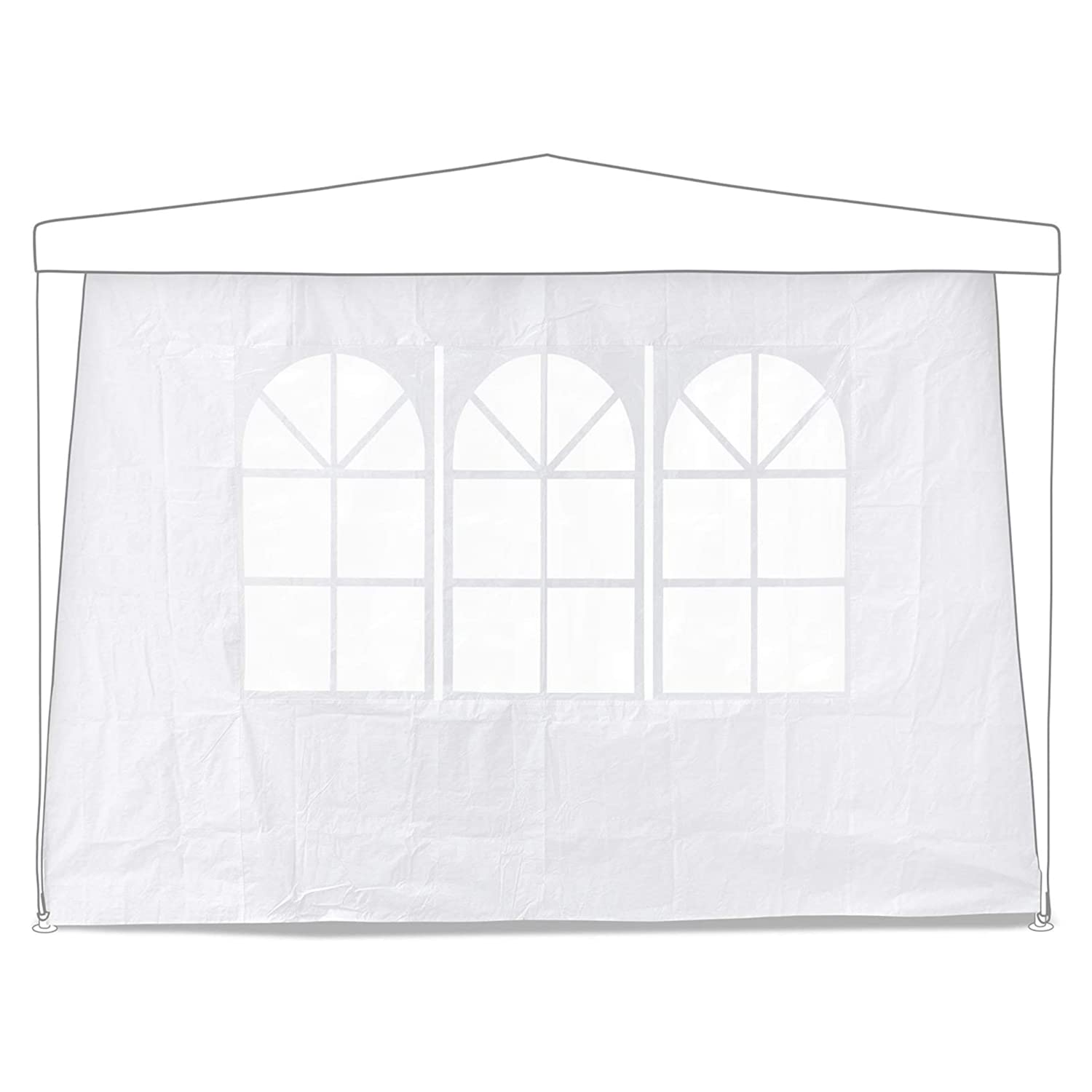 2 Pezzi Pannelli Laterali per Gazebo Impermeabili, 3 x 2 m, Tessuto Oxford 210D con Finestra in PVC – Ricambio per Gazebo da Giardino, Esterno, Feste