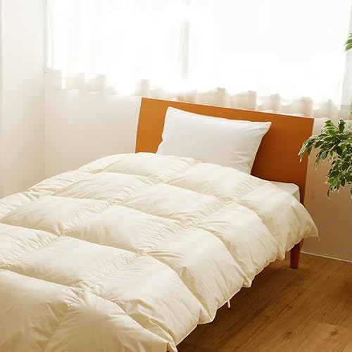[Amazon.co.jp限定][国内ホテル・旅館70%シェア]寝具2点セット 国内生産 羽毛布団 掛け布団 ふとん まくら (羽毛布団(クイーン)& ダウン枕(中))