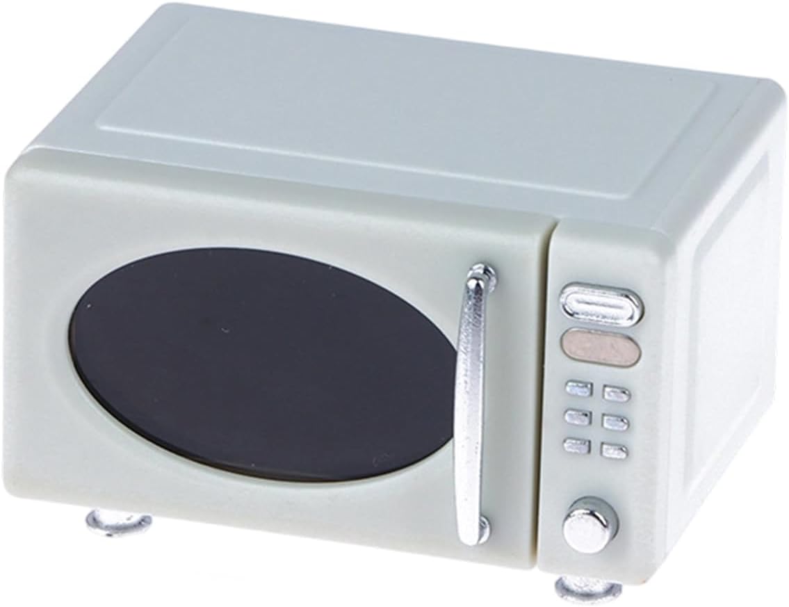Miniature Kitchen Appliance Set with Microwave Bread Cabinet for 1/12 Dollhouses Creative Play Toy Set Featuring Microwave Bread