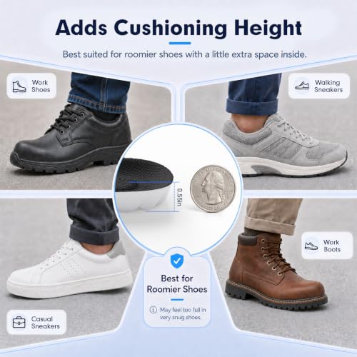 Image of 4D Cloud-Like Comfort Soles for Men - Soft Memory Foam Cushioning Insoles - Trim to Fit Steppers Insoles with Arch Support for Foot Pain Relief and Fatigue Reduction (Black, US M 14-14.5)