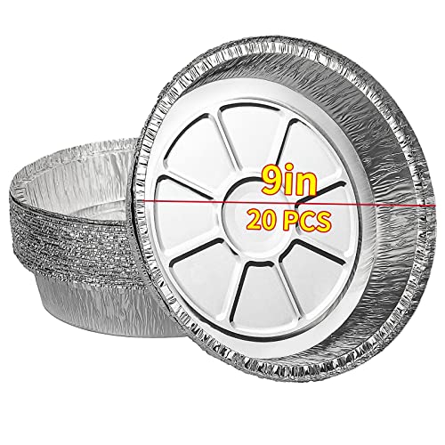 YONCON Einweg-Pfannen, Einweg-Backformen, 22,9 cm, 21 Stück, Einweg-Backformen, Kuchenformen, 22,9 cm, rund, Aluminium für Backen, Kochen, Braten, Camping und Party Cover