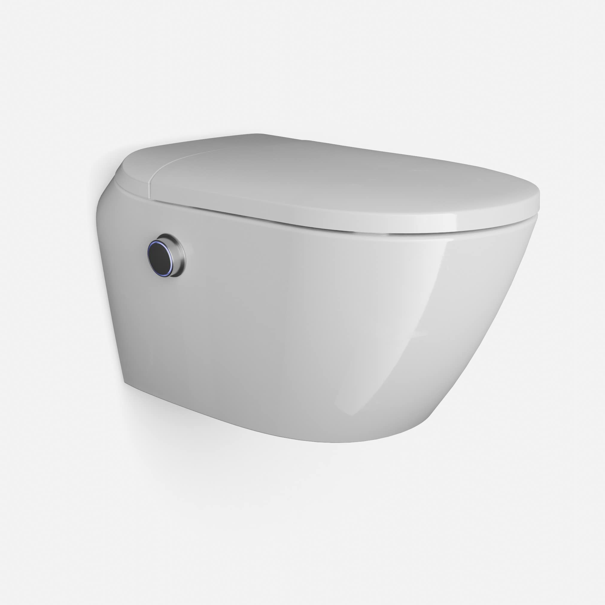 BERNSTEIN - Toilettes Japonaises céramique WC japonais suspendu, WC lavant LED + Télécommande, jet réglable, siège chauffant, Filtre odeurs, Séchoir - Garantie 5 ans - 59,5x42,5x43cm - T640PRO
