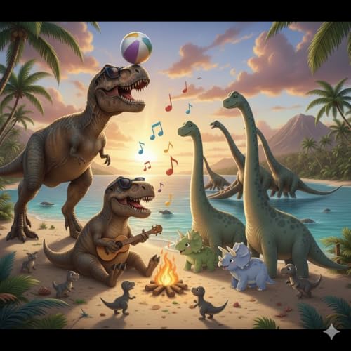 Once Upon a Time of Play Dinosaurs All Day: A Fun Beach Adventure for Kids Ages 3-7