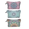 Cosmetische tas, creatieve toilettas Creatieve 3D Mandala Printing Dames Cosmetische Zak Reizen Make Case 3Set