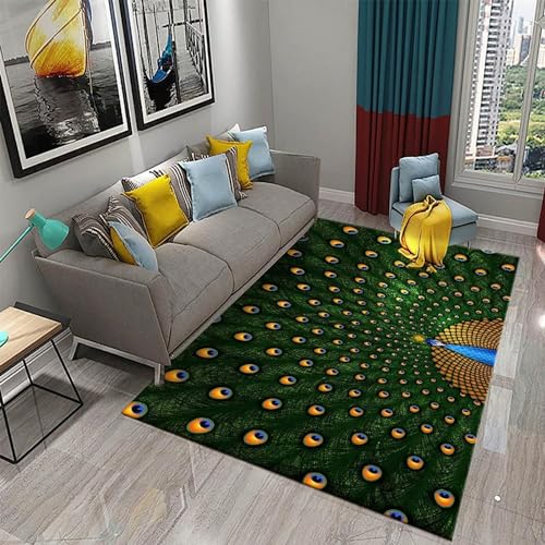 {Alfombras Dormitorio Juvenil Plumas Alfombras Dormitorio Decoracion Hogar Alfombras Alfombra De Dormitorio De Sala De Estar Impresa En 3D Alfombra Dormitorio Juvenil - Plumas De Pavo...