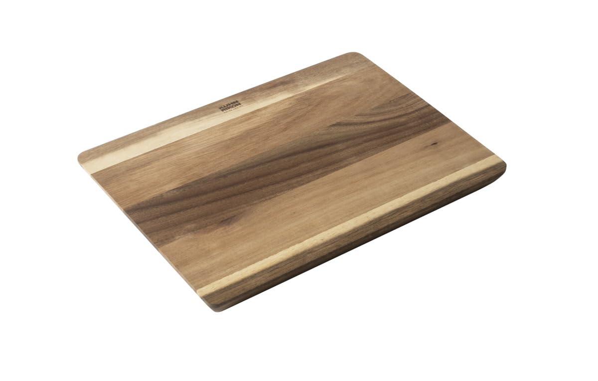 Kuhn Rikon Culinary Forged Acacia Cutting Board Small – Durable Wooden Chopping Board with Non-Slip Feet – Compact Design for Everyday Food Preparation and Safe Knife Use, Brown
