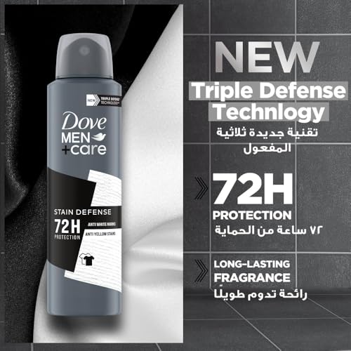 Image of Dove Men+Care Invisible Dry Spray Antiperspirant Deodorant, Up To 72 Hrs Protection From Sweat & Odour, Instantly Dry Soothes & Moisturises Skin, Long-Lasting Subtle Scent, 150Ml.
