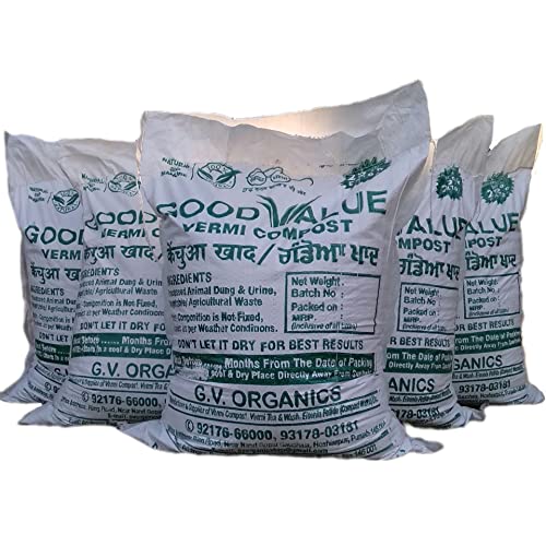 Good Value Vermicompost 'Natural Bio Manure' Balanced & Exceptionally Rich in Nutrients for Any Type of Plants, Trees & Crops - 10 kg (8 kg + 2 kg) pack of 1 4 51cgYpiTbpL