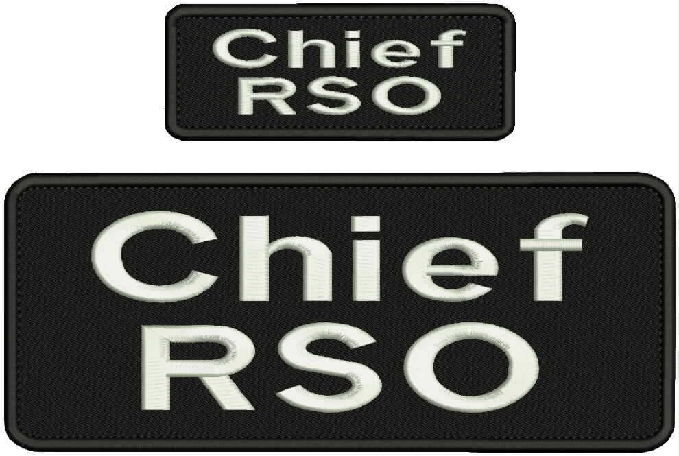 Special Patches for Velcro Patches for Uniform for Chief RSO Embroidery Patch 4x10 and 2x5 Hook White Letters Model-Q-X988-962