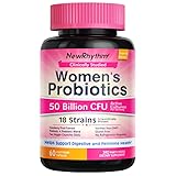 NewRhythm Women's Probiotics, Organic Cranberry for Feminine Health, 50 Billion CFU 18 Strains, Prob
